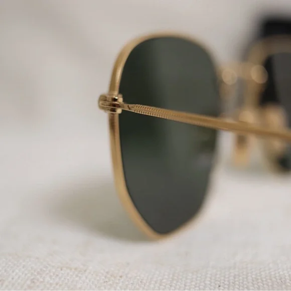 Ray-Ban Hexagonal Gold Frame Sunglasses - Picture 4 of 8